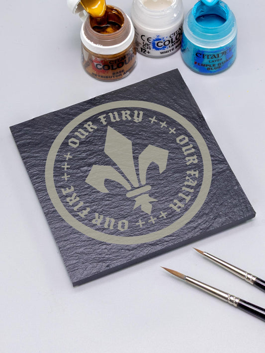 Laser Engraved Slate Coaster - Fleur-de-Lis